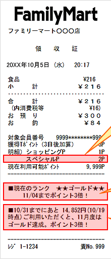 ファミマTカード利用分のレシート確認